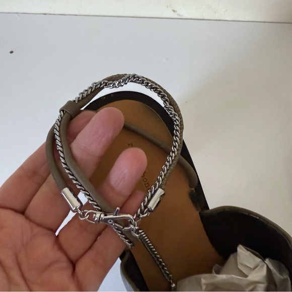 Rag & Bone Nella High In Light Olive Block Chain Sandals Heels SZ 41 US 11 - Picture 6 of 13